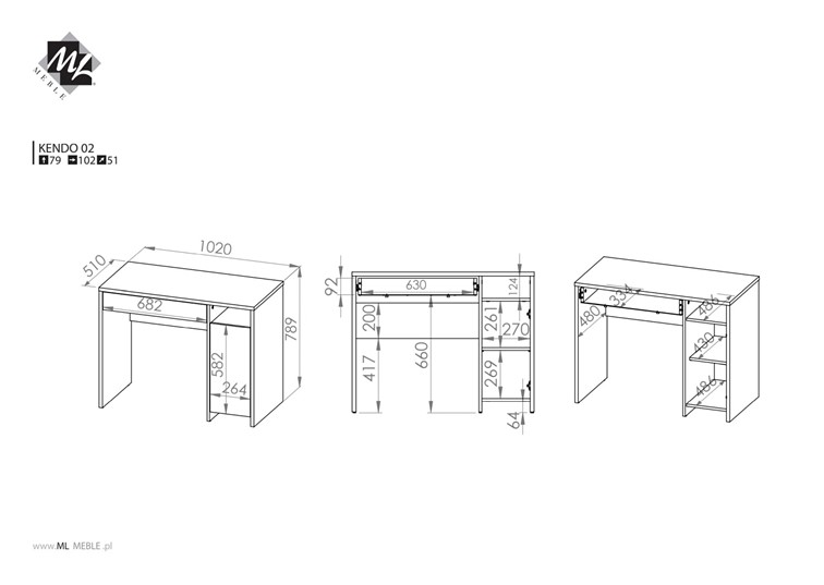 Biurko KENDO 02 Biały