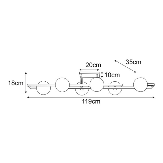 Lampa Sufitowa TORES K-5772 Grafitowy/Czarny