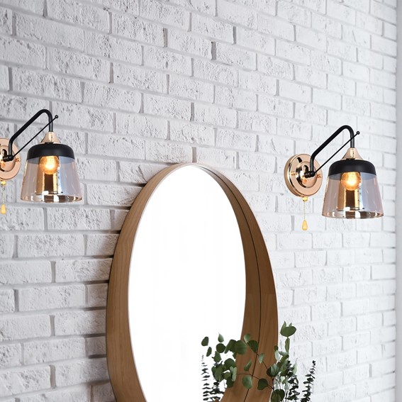 Kinkiet EGALO Czarny/Złoty