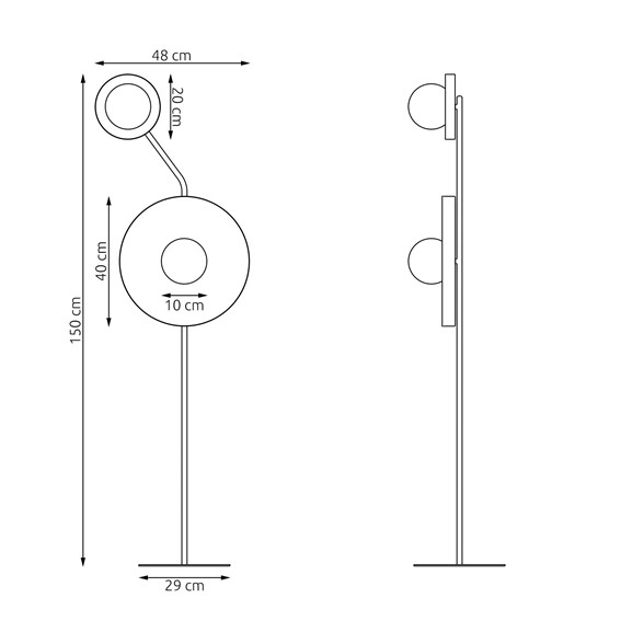 Lampa Podłogowa KISS LP2 Czarny