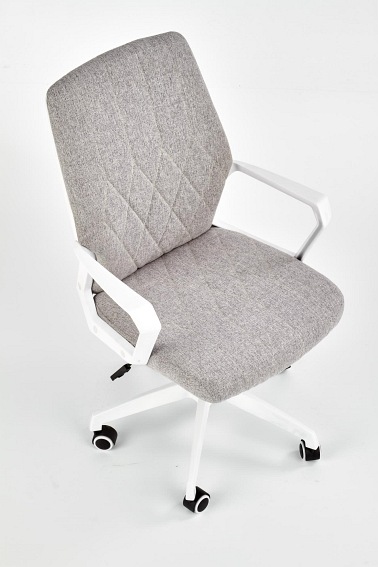 Fotel Obrotowy SPIN 2 Biały/Jasny Popiel