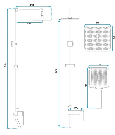 Zestaw Natryskowy STORM MY1902-77C Chrom
