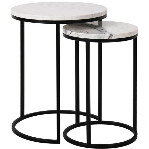 Stolik LEXINGTON Czarny/Biały Marmur