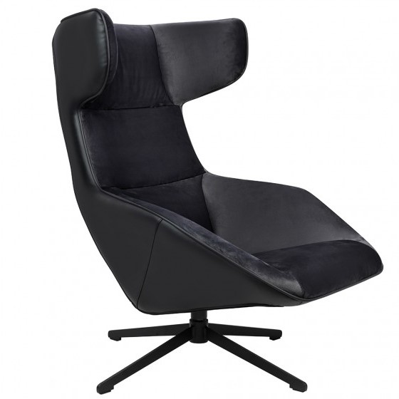 Fotel Obrotowy VITA VELVET Czarny