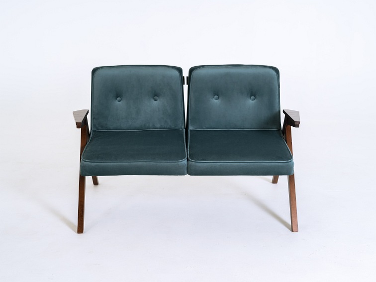 Sofa 2 os. Vinc 120x68x72 Borówka Amerykańska/Orzech