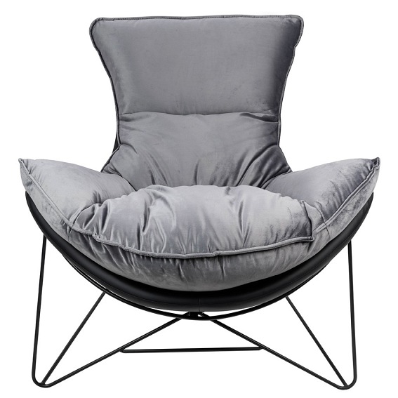 Fotel OTILIA STAND Velvet Ciemny Szary