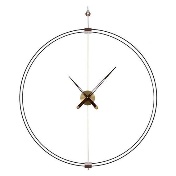 Zegar Ścienny DOBLE RING 14x60x80 Czarny/Brązowy