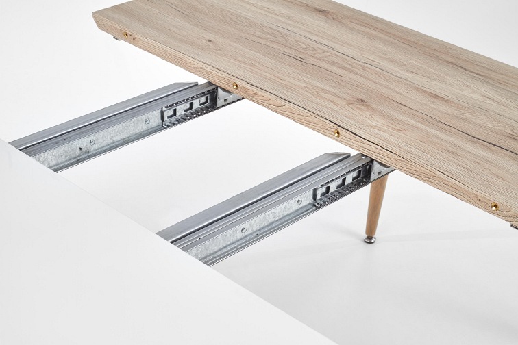 Stół Rozkładany EDWARD (120-200)x100 Dąb San Remo/Biały