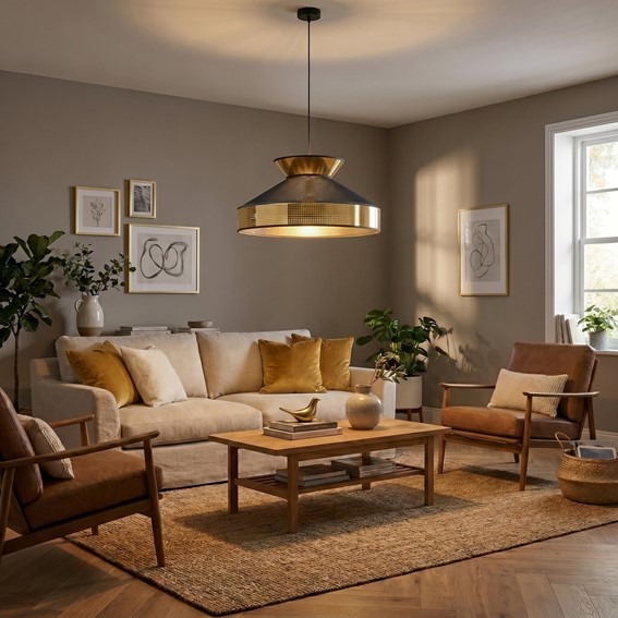 Lampa Wisząca SIESTA 1 Czarny/Złoty