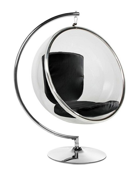 Fotel BUBBLE STAND Poduszka Czarna Ekoskóra