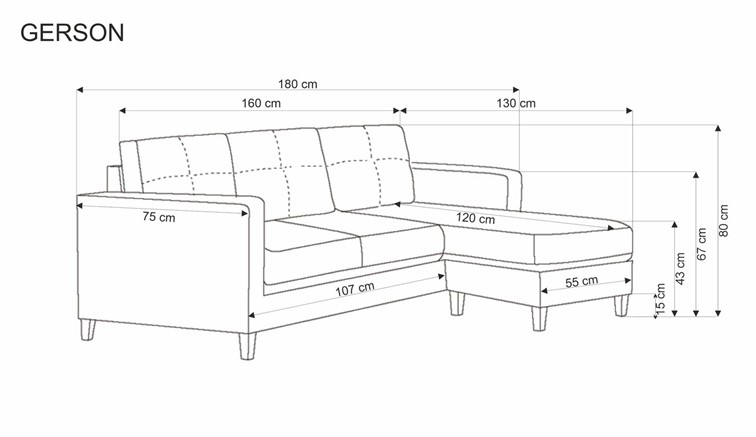 Sofa z Podnóżkiem GERSON Beżowy