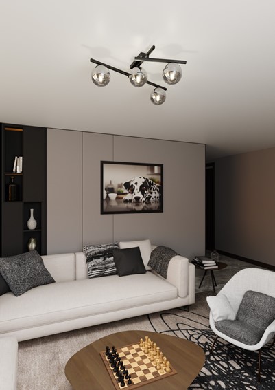 Lampa Sufitowa SMART 4 Czarny/Grafitowy