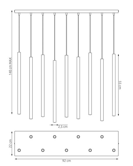 Lampa Wisząca SELTER 9 Burgundowy