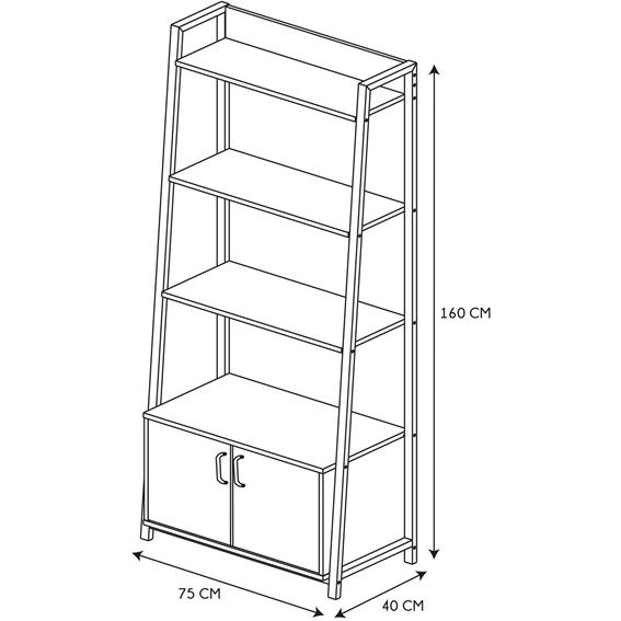 Regał POLICE Naturalny/Czarny
