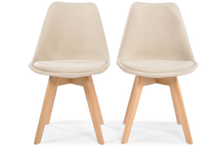 Krzesło BOLONIA LUX Welur Brązowy/Beżowy