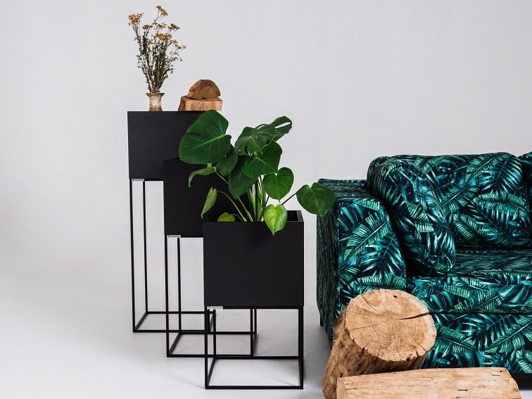 Donica Palmus Metal 35x35x100 Czarny