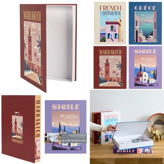 Pudełko Książka SICILE Fioletowy