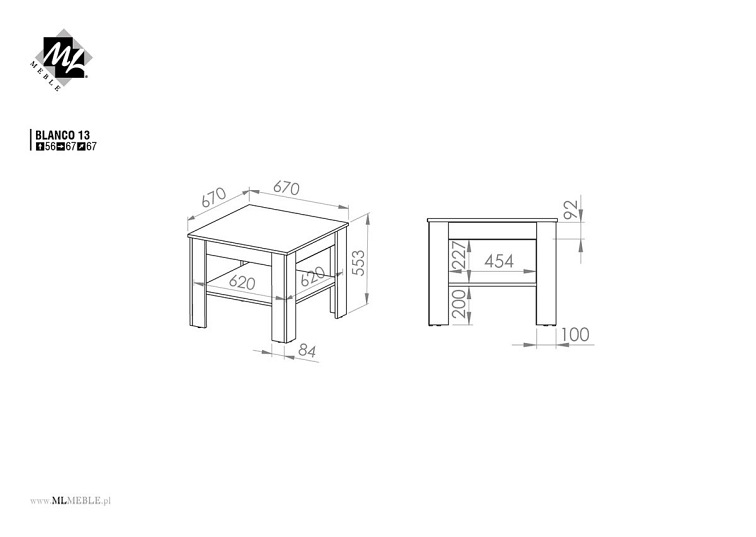 Ława BLANCO 13 Sosna Śnieżna