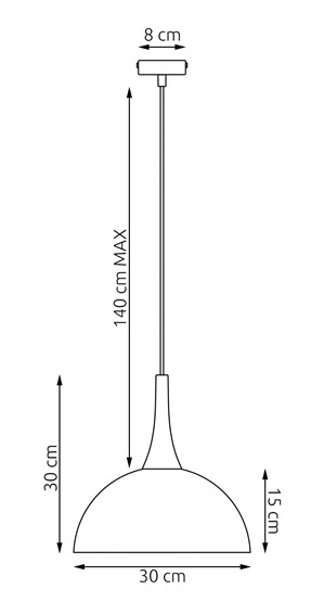 Lampa Wisząca NAUTICA 1S Czarny