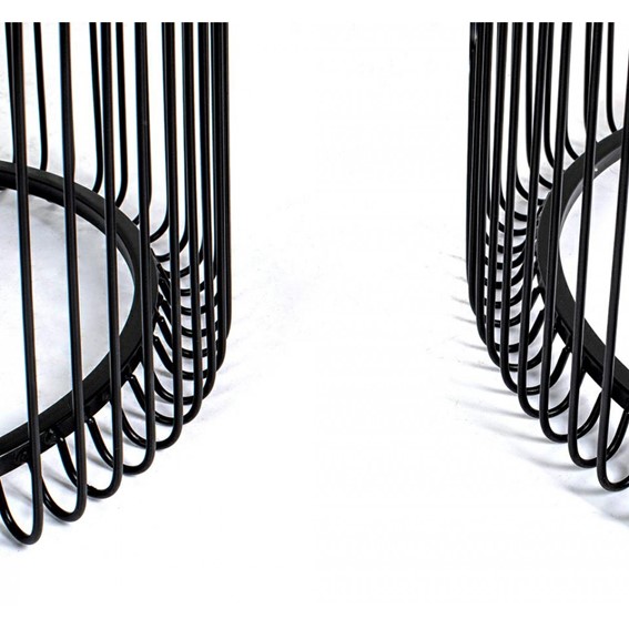 Zestaw Stolików Kawowych WIRE 44cm Czarny