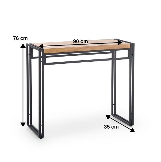 BOLIVAR KN1 konsolka dąb złoty / czarny