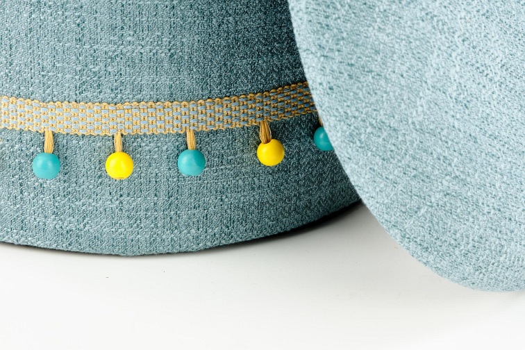 Zestaw 2 Puf Grado 38x44 Jasny Niebieski