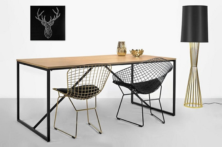 Lampa podłogowa HOLMES Złoty/Czarny