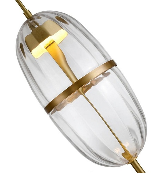 Lampa wisząca CHAPLIN 200 mosiądz - LED, szkł