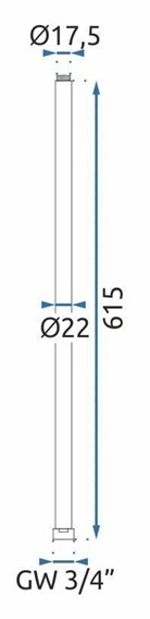 Przedłużka Do Zestawu Wannowo-Prysznicowego 60cm Złoty Szczotkowany