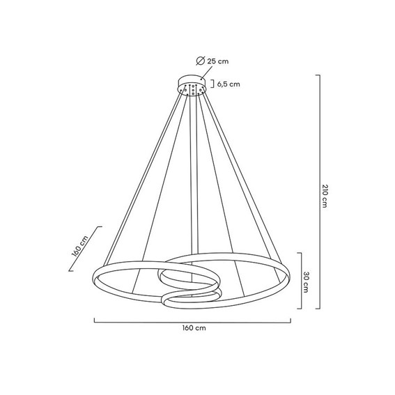 Lampa Wisząca WAVE 160A Srebrny/Transparentny