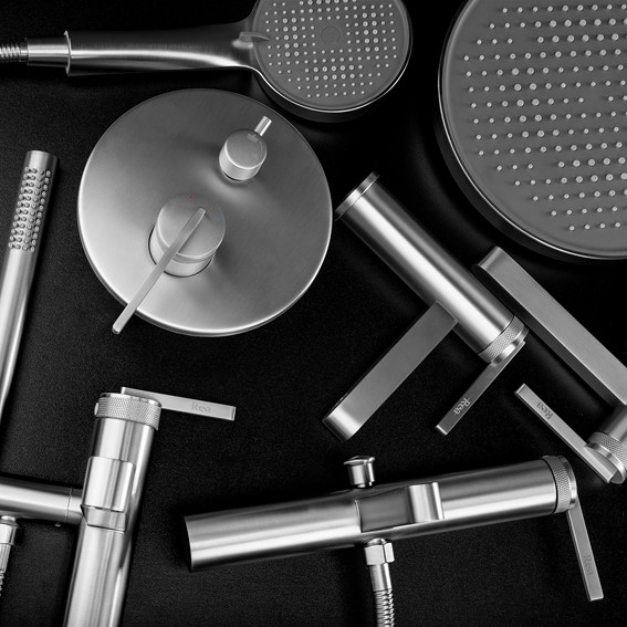 Bateria Umywalkowa Wysoka GRACE Nikiel Szczotkowany
