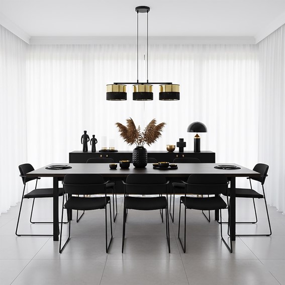 Lampa Wisząca LUX 3 Czarny/Złoty