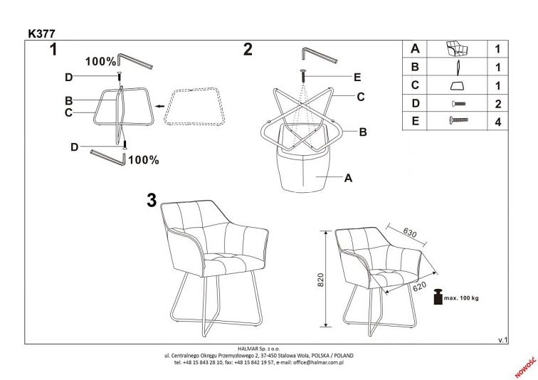 Krzesło K377 Beżowy