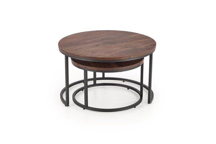 Zestaw 2 Ław JAVA Czarny/Orzechowy