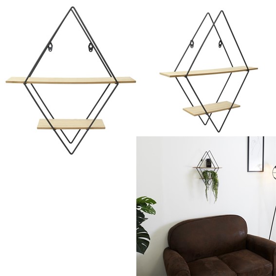 Półka Kwietnik DIAMOND Czarny/Naturalny