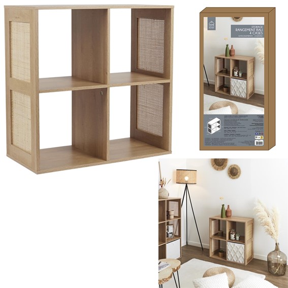 Regał KALI 4 Półki Naturalny