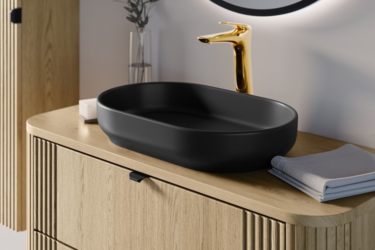 Umywalka Nablatowa RIVER Czarny Mat