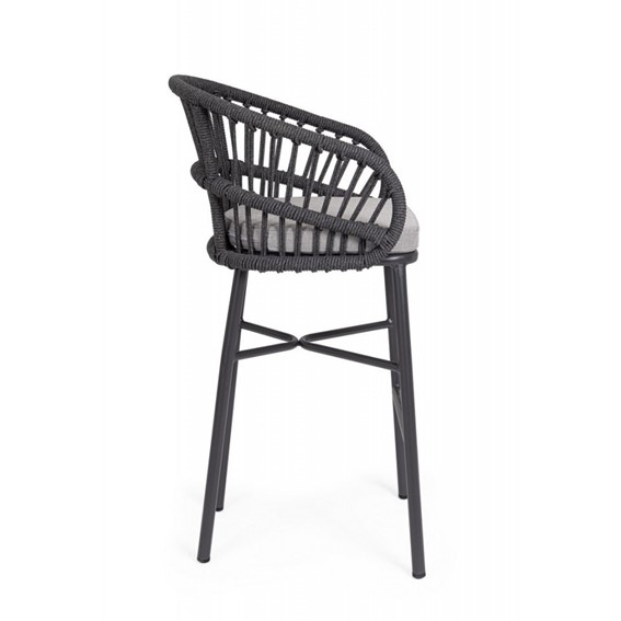 Krzesło Barowe Ogrodowe ODIVELAS Czarny