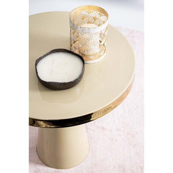 Stolik Kawowy NANDIKA Fi45,5cm Beżowy