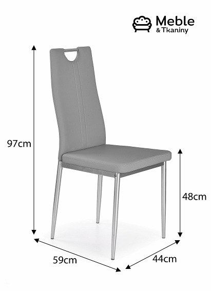 Krzesło K202 Aluminium/Popiel Ekoskóra