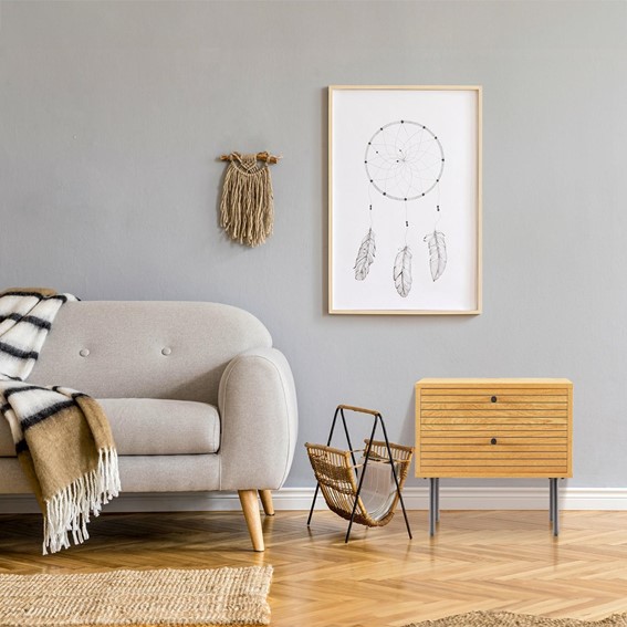 Szafka Nocna LATTES Dąb z 2 Szufladami