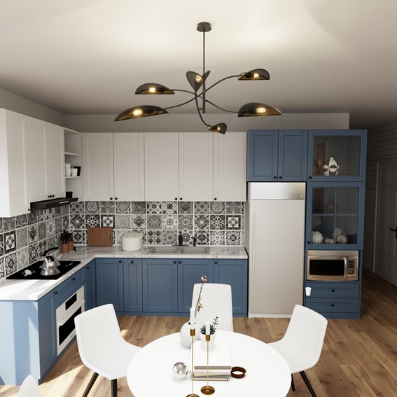 Lampa Wisząca LOTUS 6 Czarny/Złoty