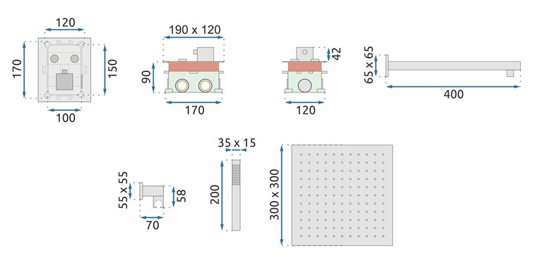 Zestaw Natryskowy FENIX-DAVIS z Termostatem Chrom