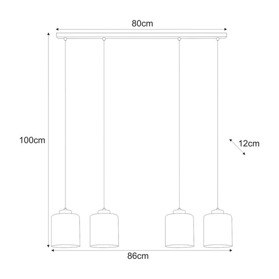 Lampa Wisząca SORO K-5571 Czarny/Bursztynowy