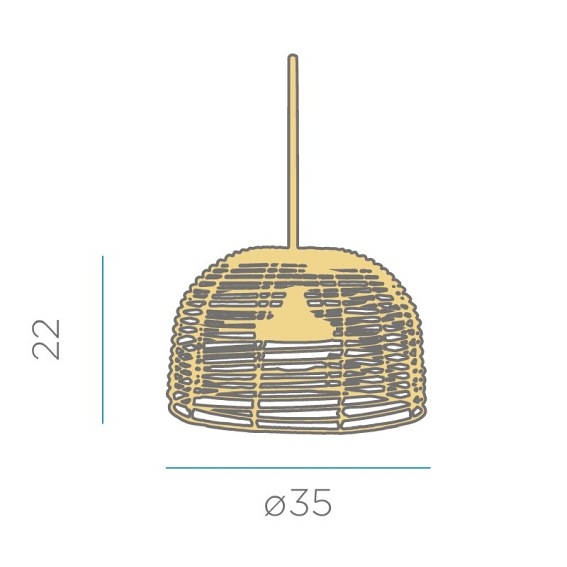 Lampa Wisząca BOSSA 20 HANG INDOOR Naturalny