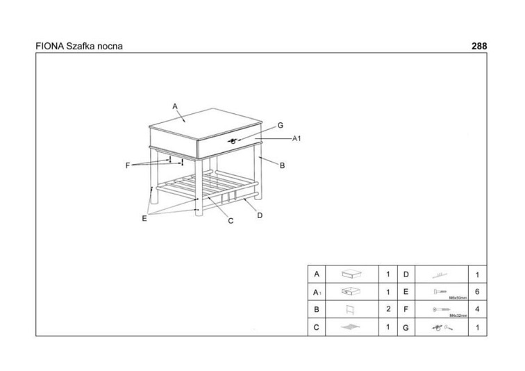 Szafka nocna FIONA czereśnia ant/czarny