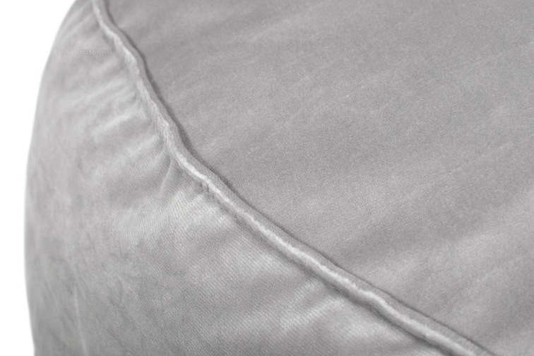 Duża Okrągła Welurowa Pufa 71x32 Szary