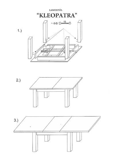 Ławostół Rozkładany KLEOPATRA (124-164)x64 Dąb Sonoma