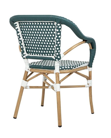 Krzesło CAFE MIRAMAR Turkus/Morski Rattan