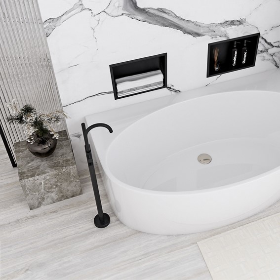 Półka Wnękowa Łazienkowa 04 30X30X10 Czarny